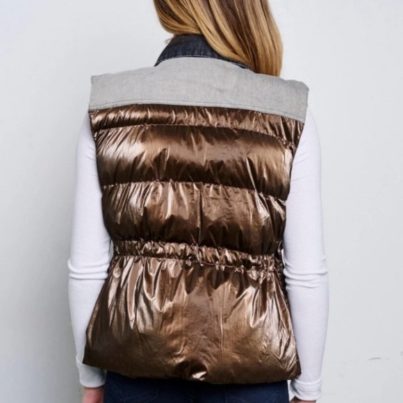 Patchwork Puffer Denim Vest - Picture 3 of 16